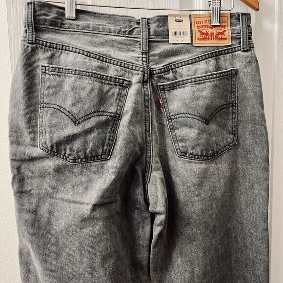 Levi's Low Pro Straight Jeans Women's 29 Mid-Rise Gray Wash Splatter Detail Hem - Picture 4 of 10